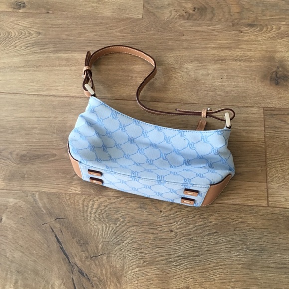 Ralph Lauren Handbags - RALPH LAUREN Vintage Blue Canvas Monogram Bag